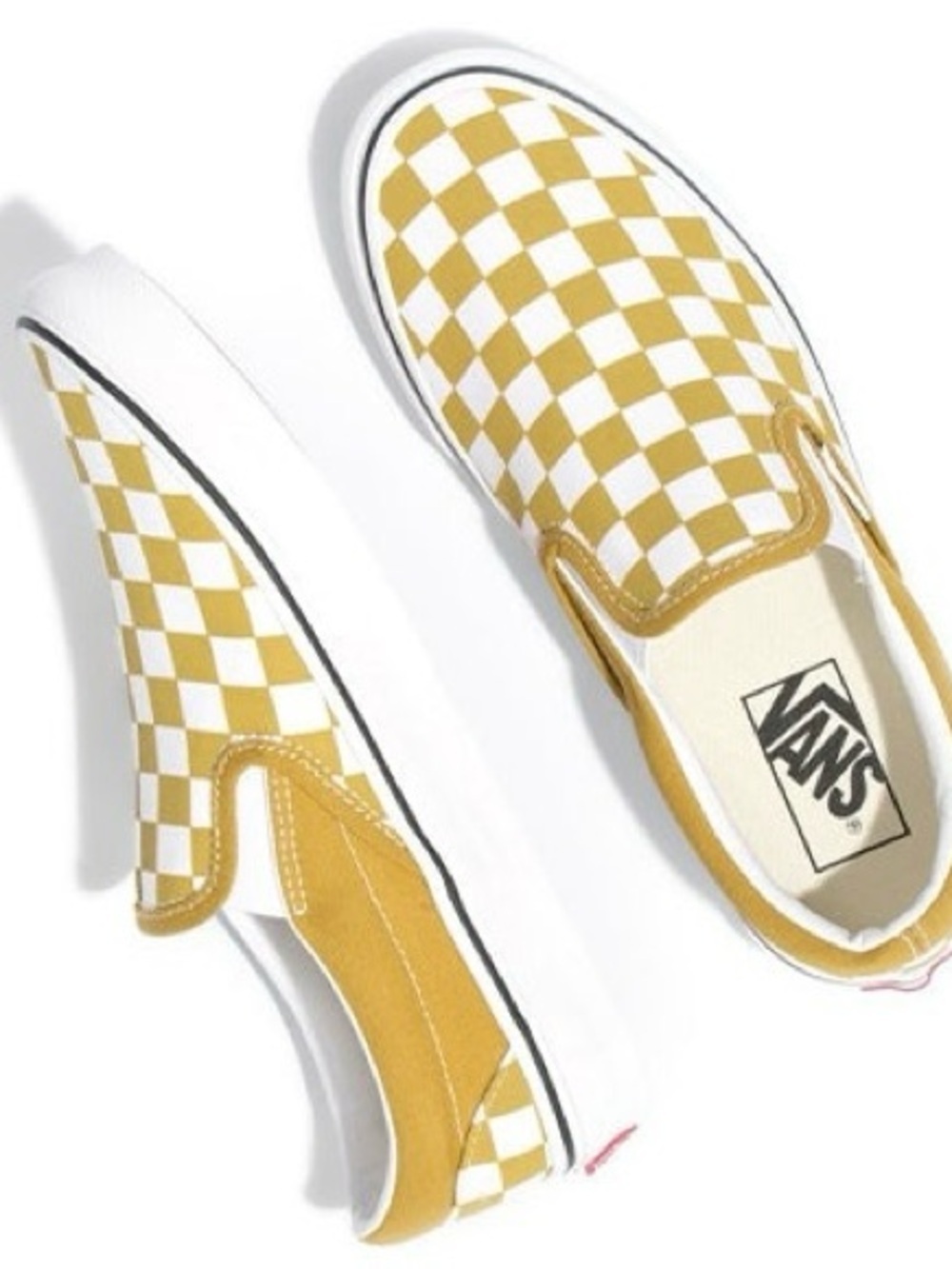 Vans| Ochre Yellow Checkerboard Classic Slip-On Sneakers Sz 6
